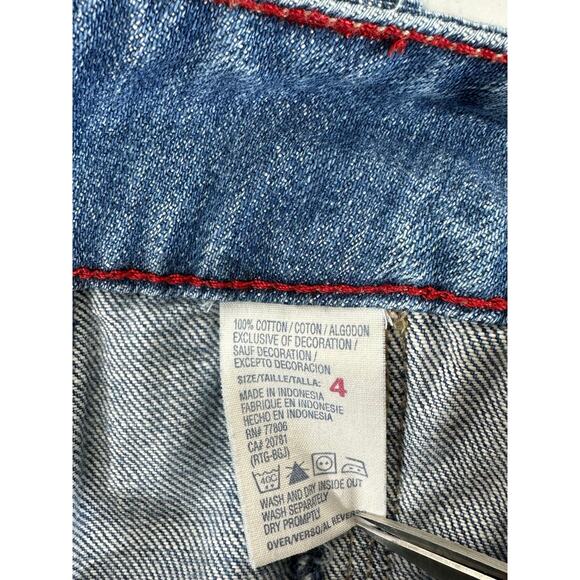 Tommy Hilfiger Jean Shorts Size 4 (30x4) Low Rise Mini Patch Pockets Vintage Y2K - Picture 5 of 10